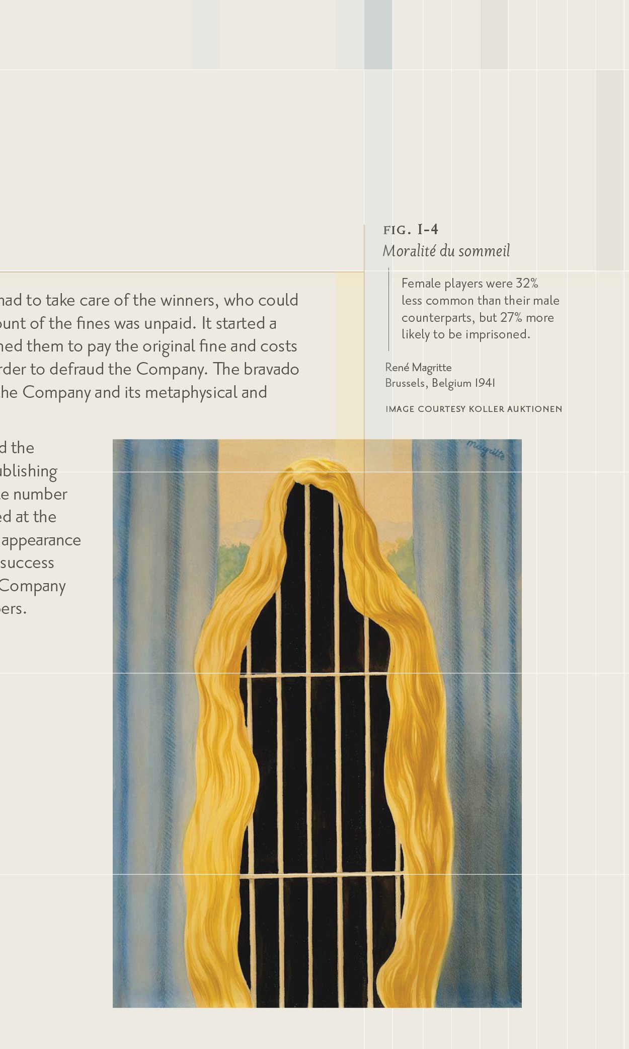 Detail shot of an included painting, subtly annotated with a grid suggesting chance.