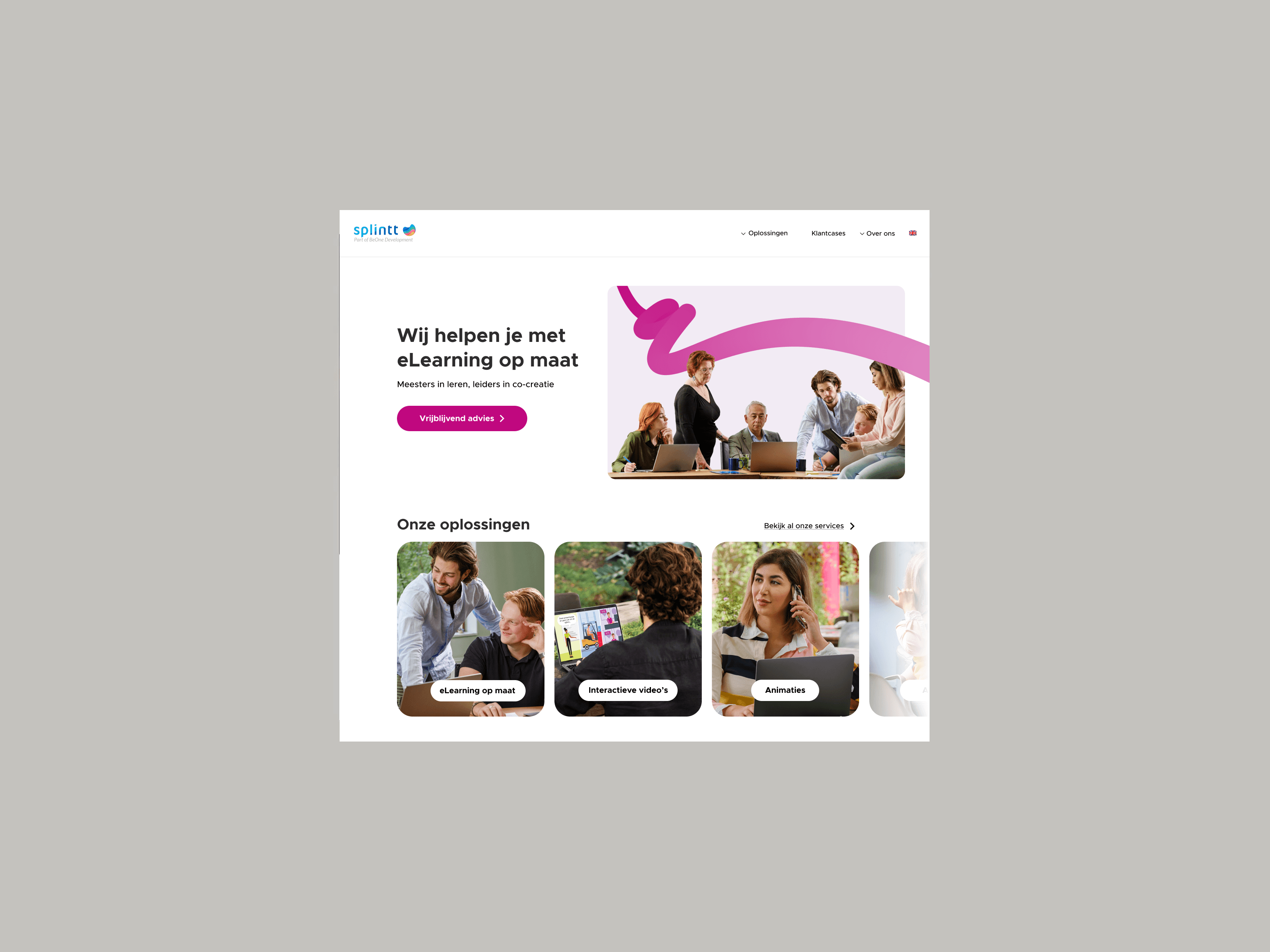 Homescreen of Splintt