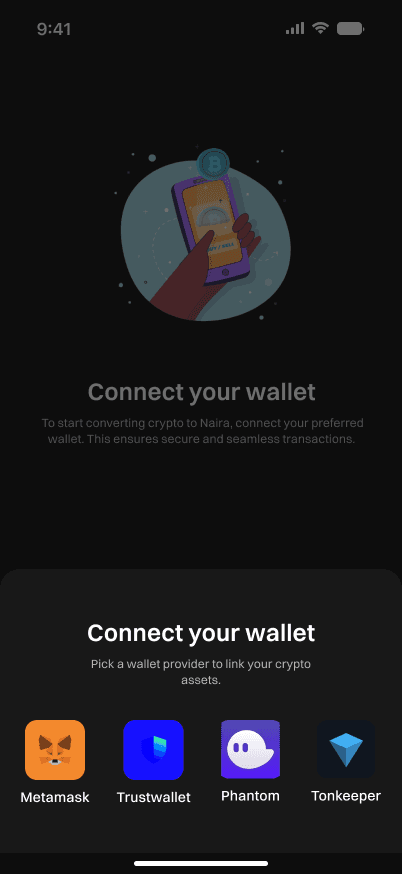 Wallet Connection, screen 2