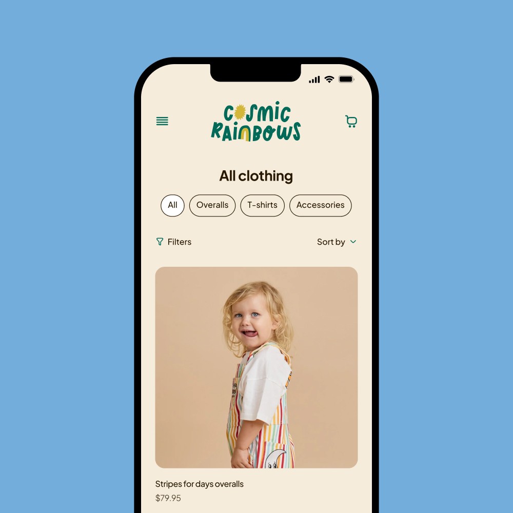 Childrens clothing website design