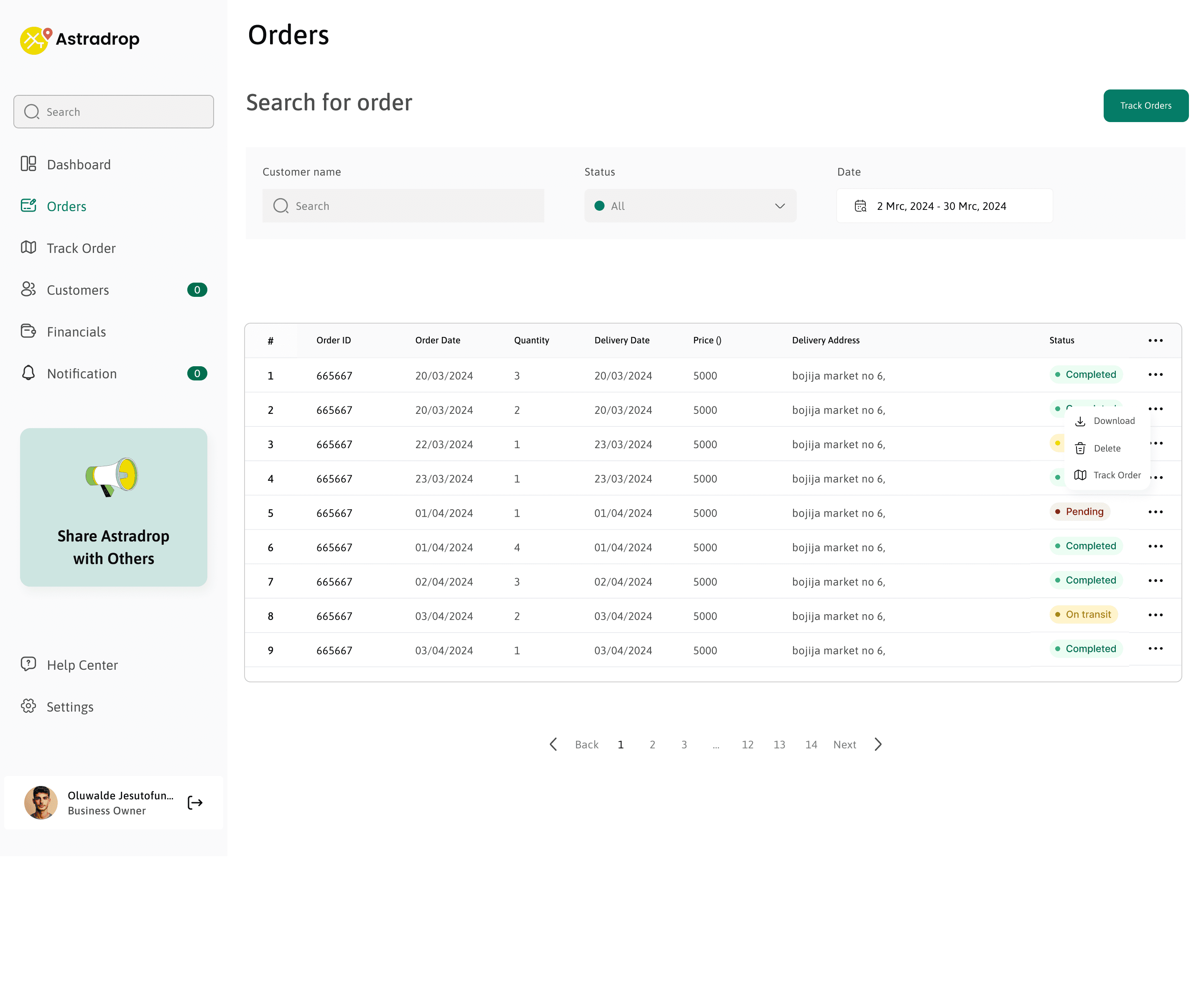 🏢 Business Web App, screen 3