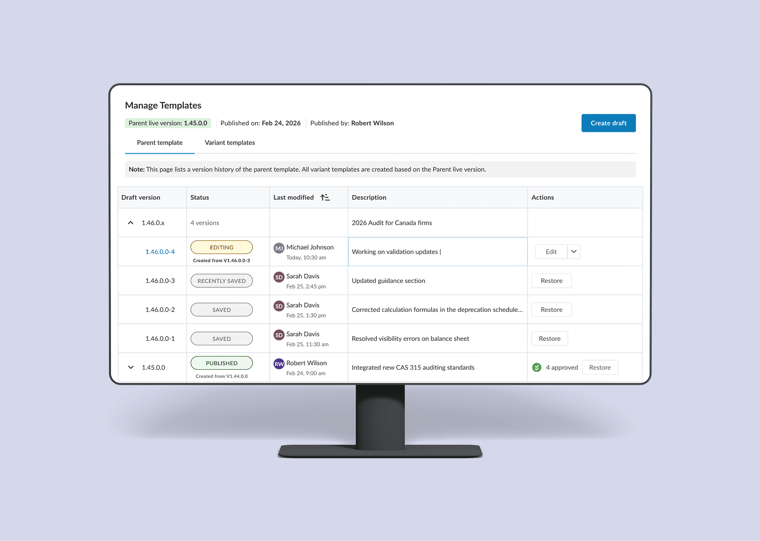 Template management image