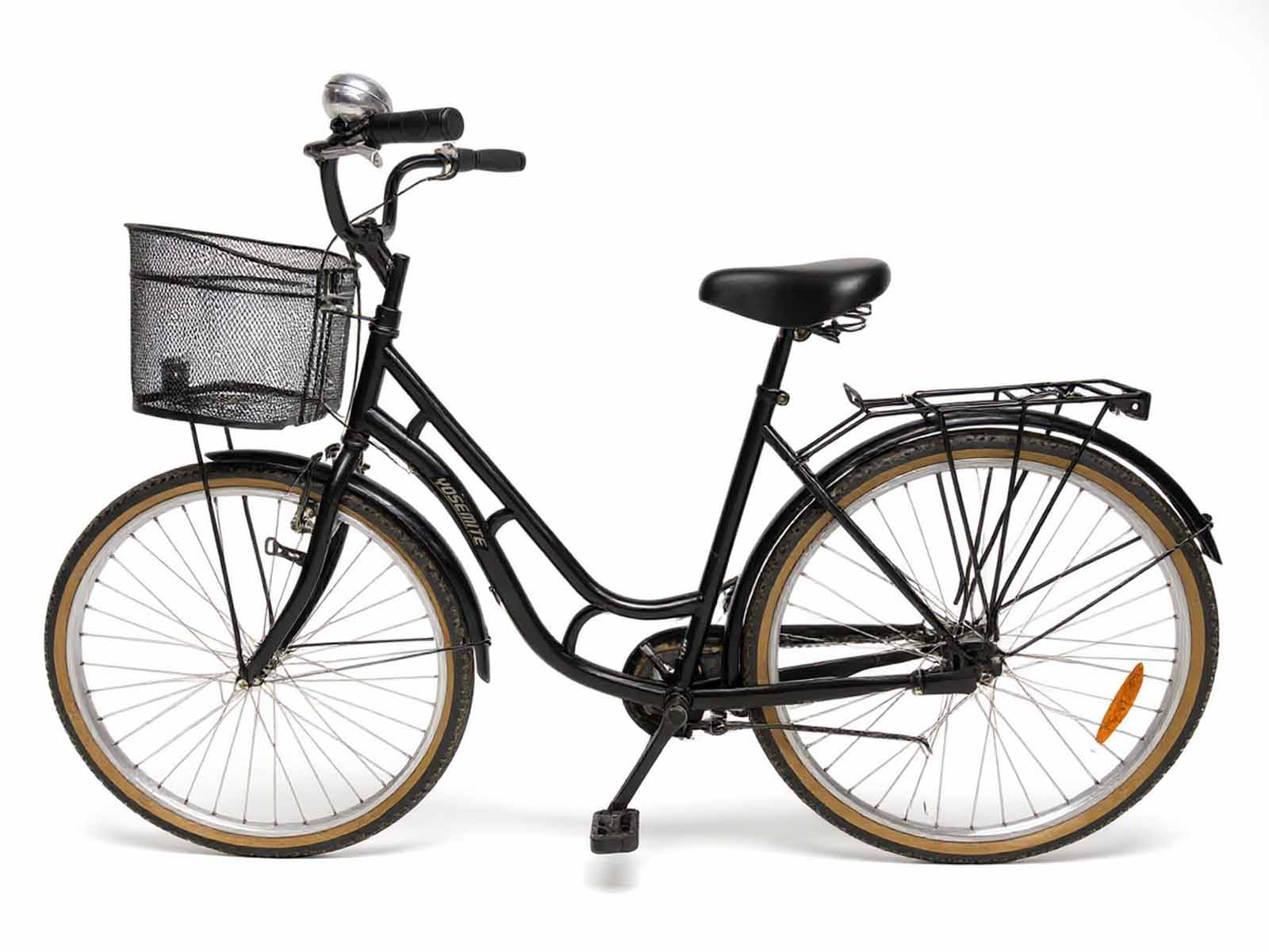 Yosemite damcykel 28 tum med 3 växlar, korg och pakethållare – begagnad cykel servad hos cykelverkstad i Uppsala med full cykel service