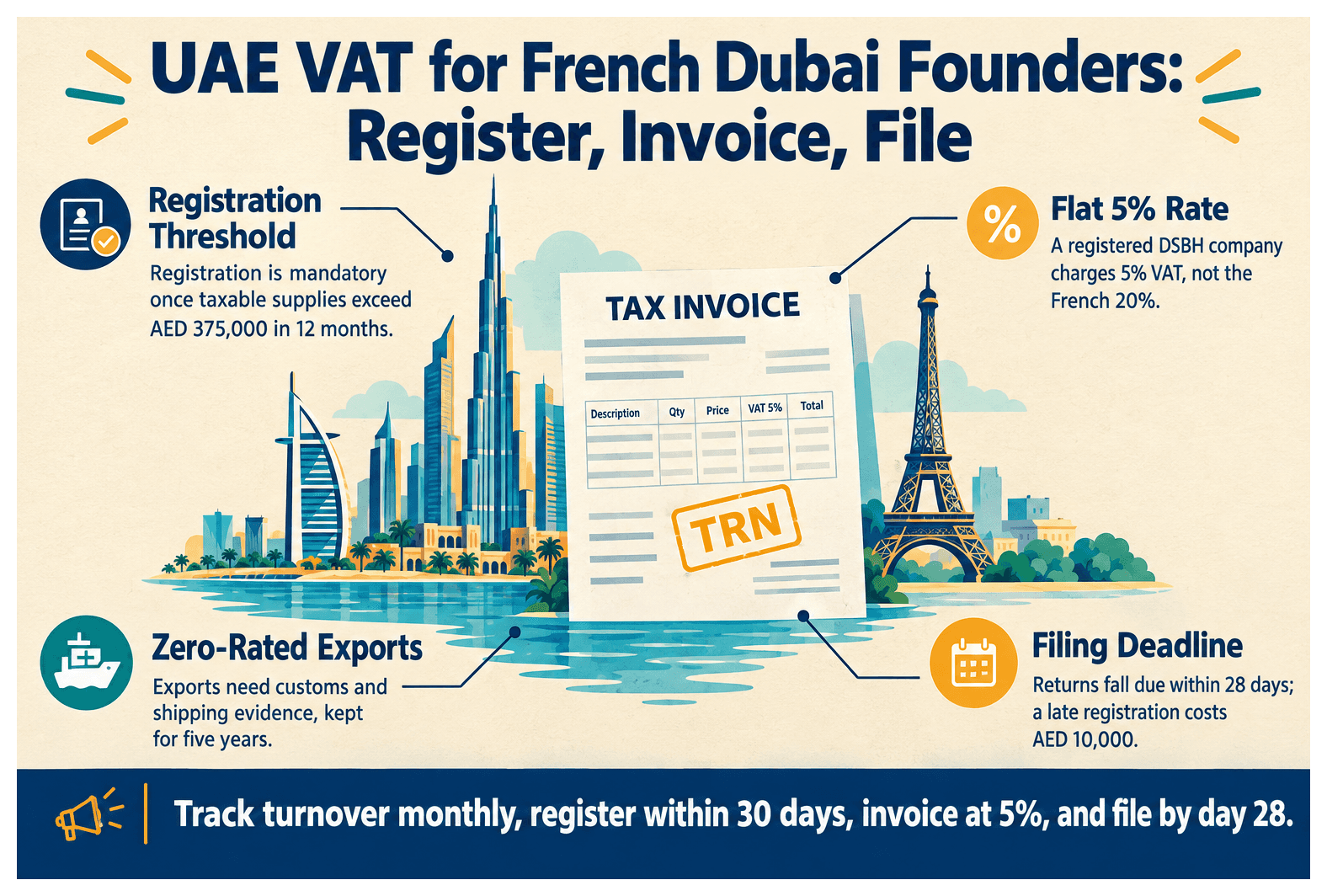 Infographic: VAT Obligations for French Entrepreneurs With a Dubai Company