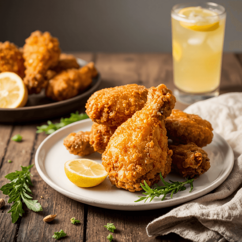 product photography of a plate of fried chicken