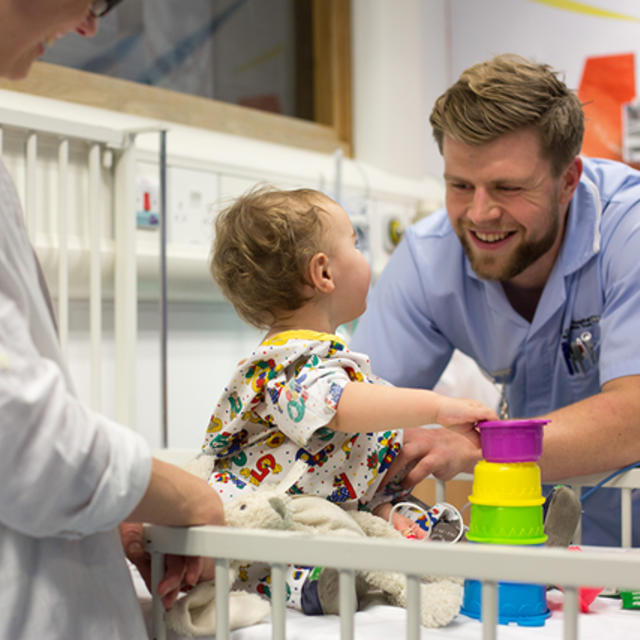 Doctor playing with a child patient