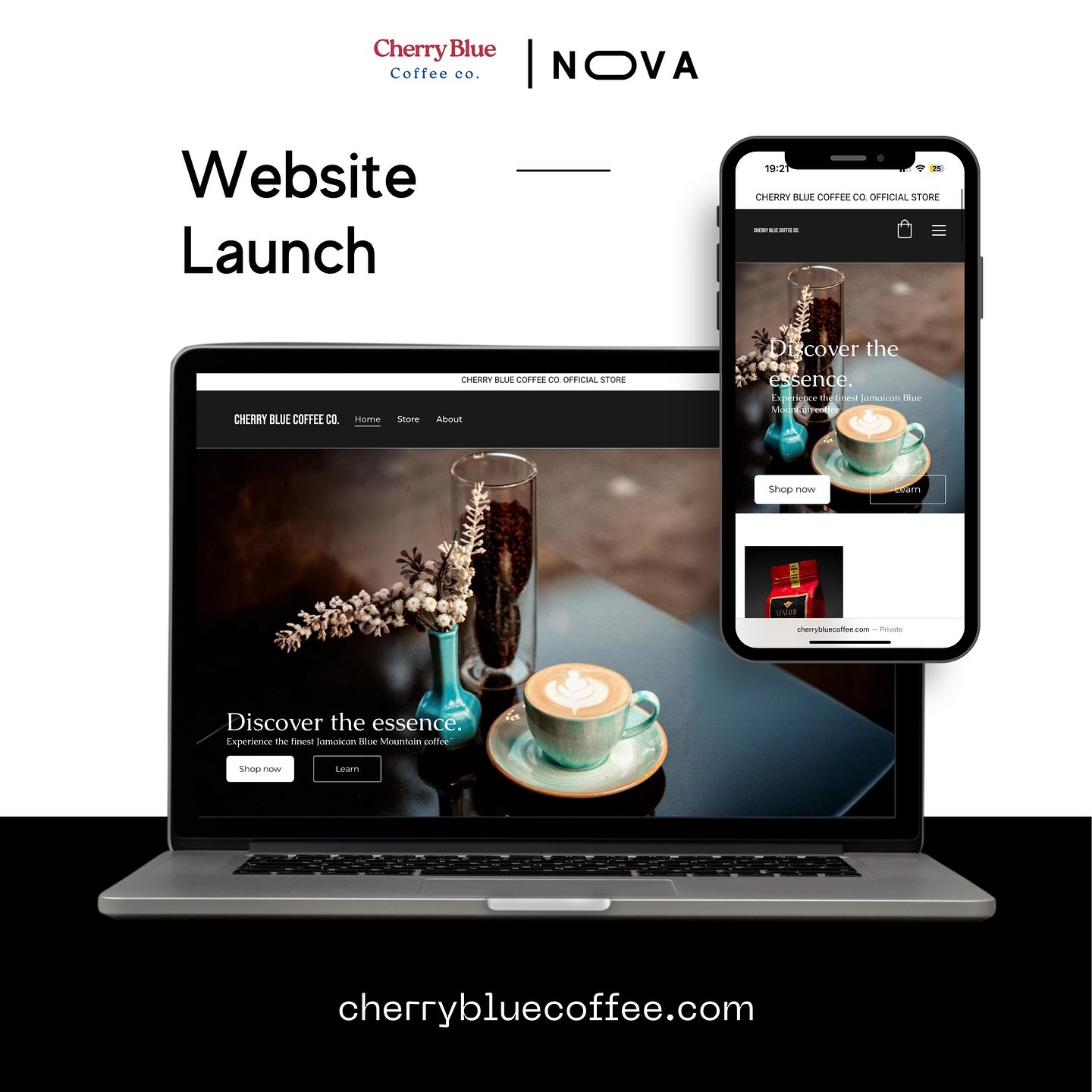 Cherry Blue Coffee website launch