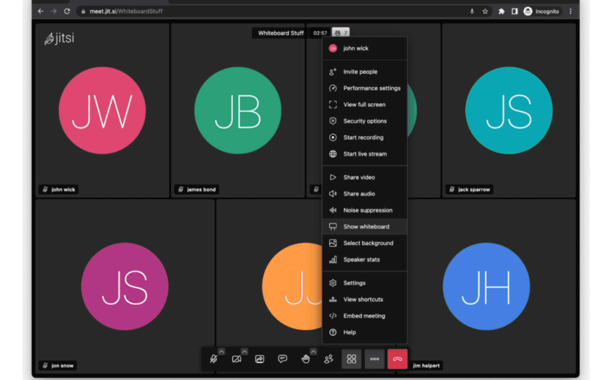 whiteboards in Jitsi Meet