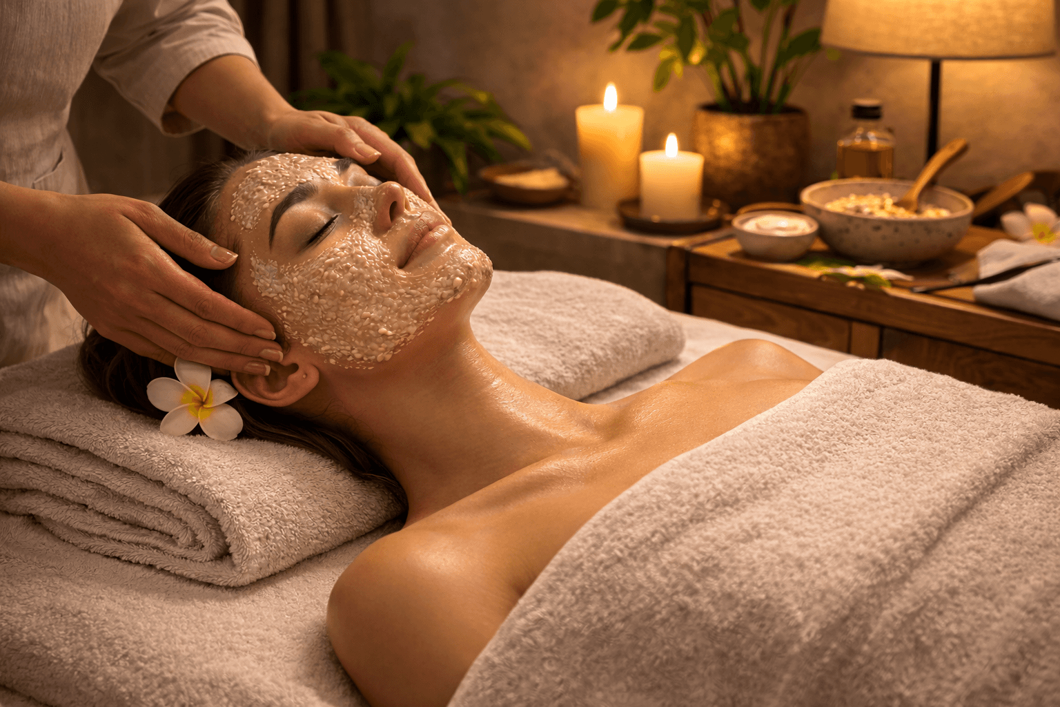 Man applying skincare product to his face