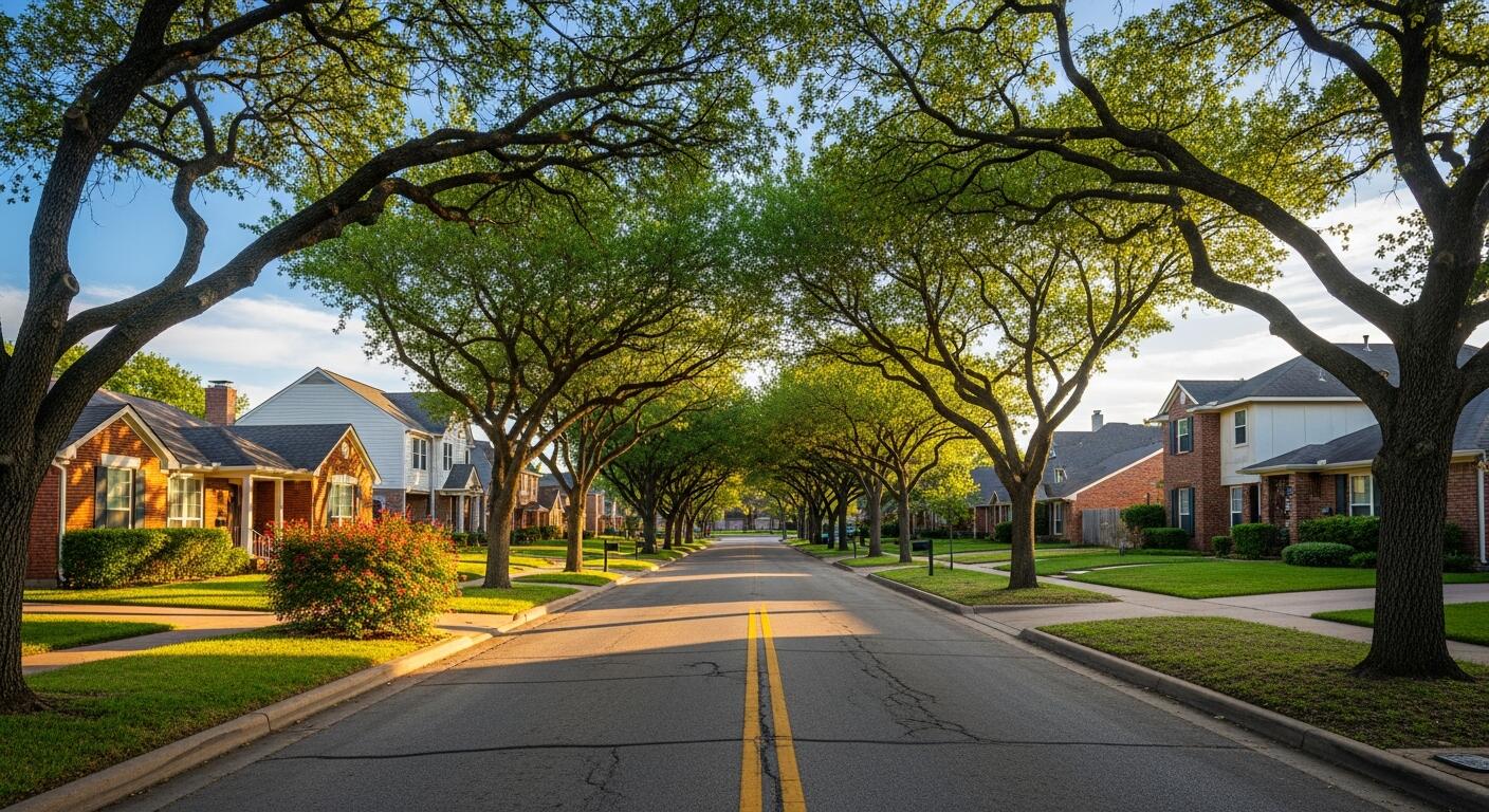 A street in Farmers Branch, showcasin the best HVAC Contractors Farmers Branch has to offer.