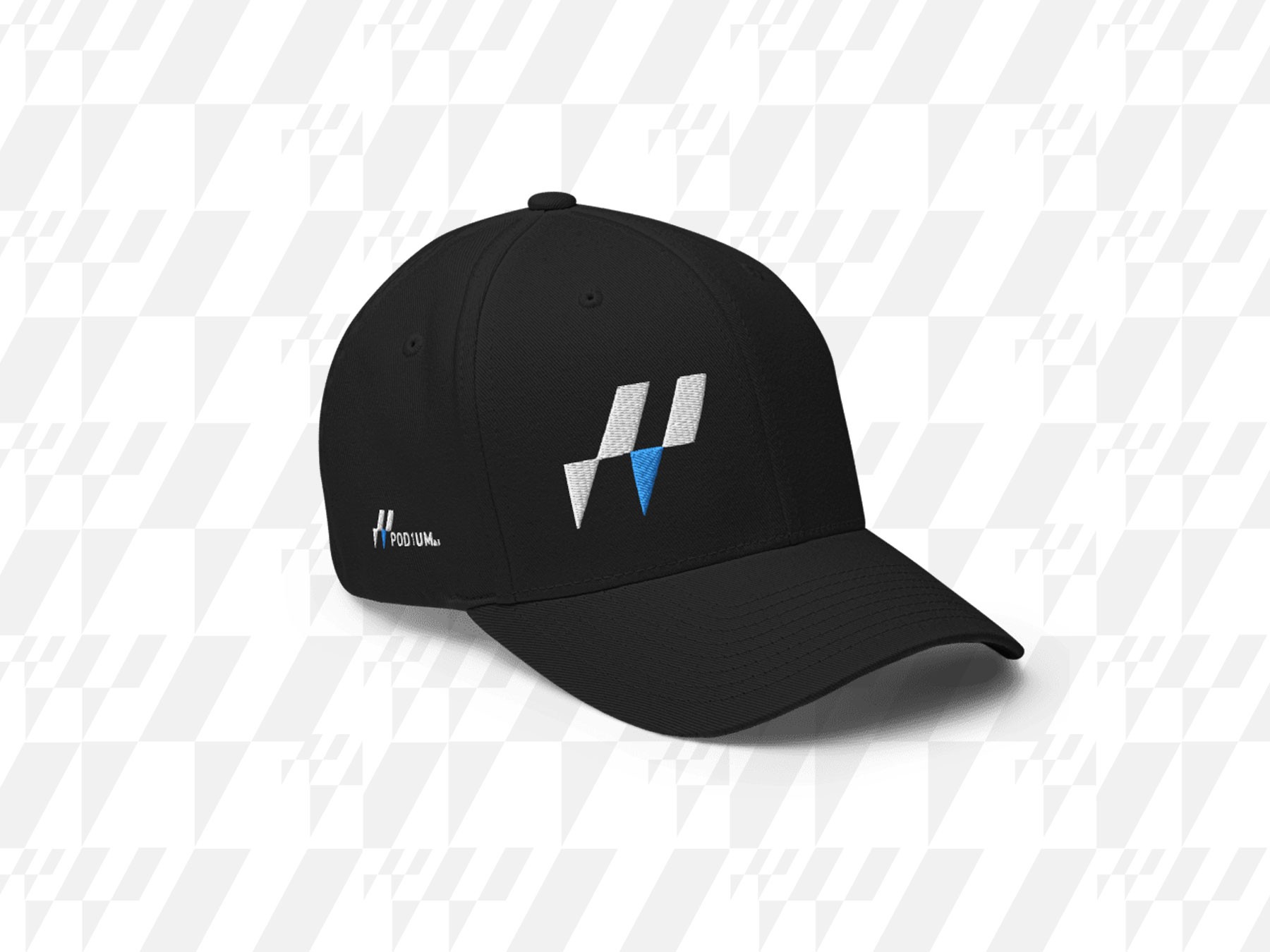 Hat in black with Pod1um ai logo