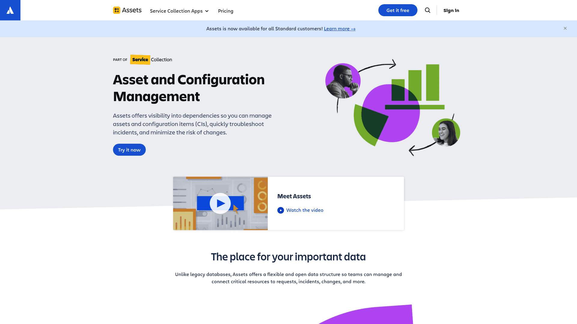 A screenshot of Atlassian Assets landing page.