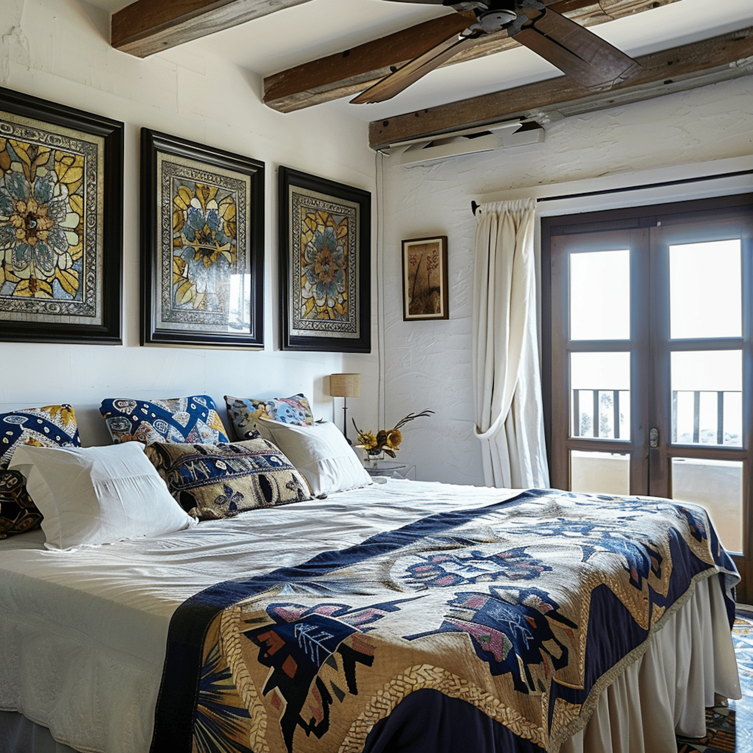 Bedroom with large window