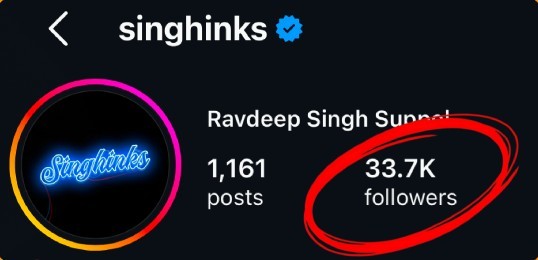 Instagram profile 1 year later with 33.7K followers