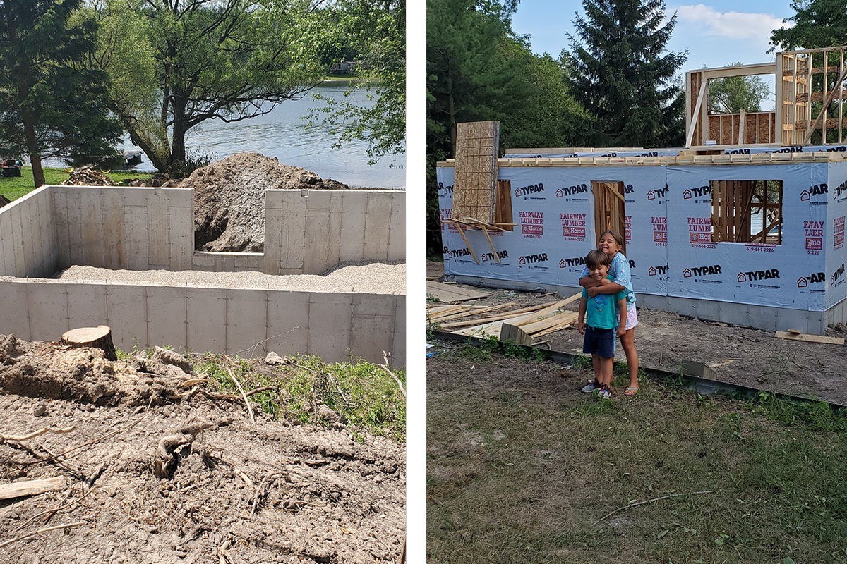 lakehouse cottage rebuild in progress