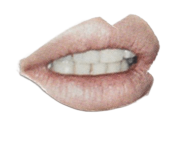 Smiling mouth collage cutout