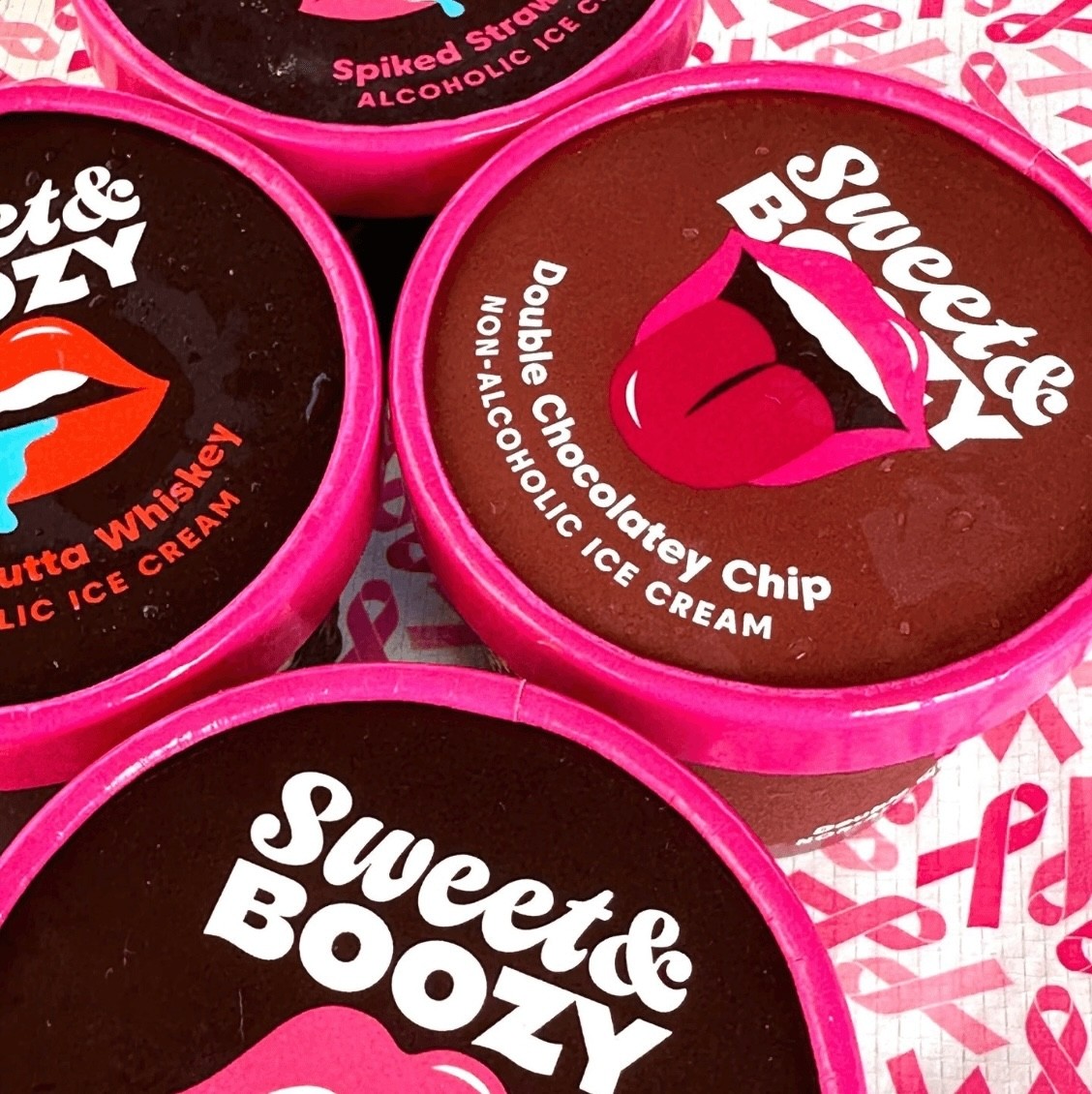 Sweet & Boozy ice cream packaging lifestyle shot top of package