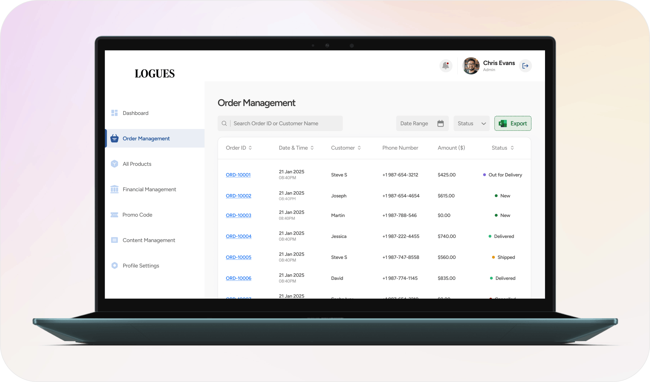Order Management Page