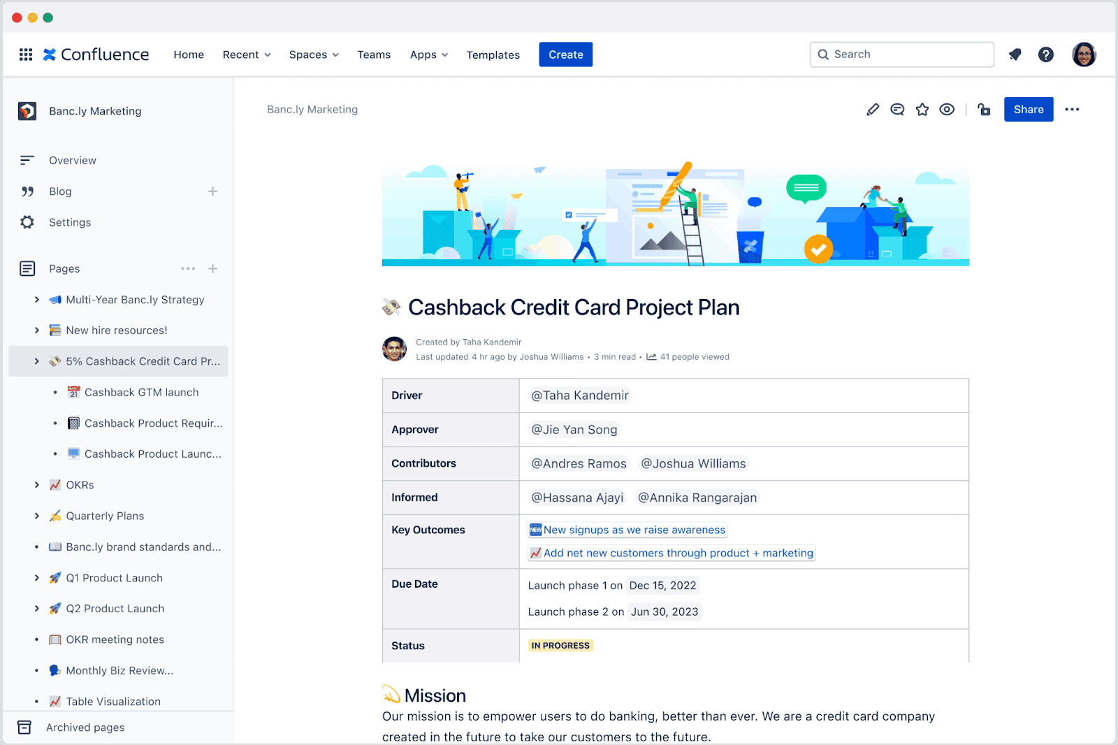  Confluence Cloud to organize your information&nbsp;