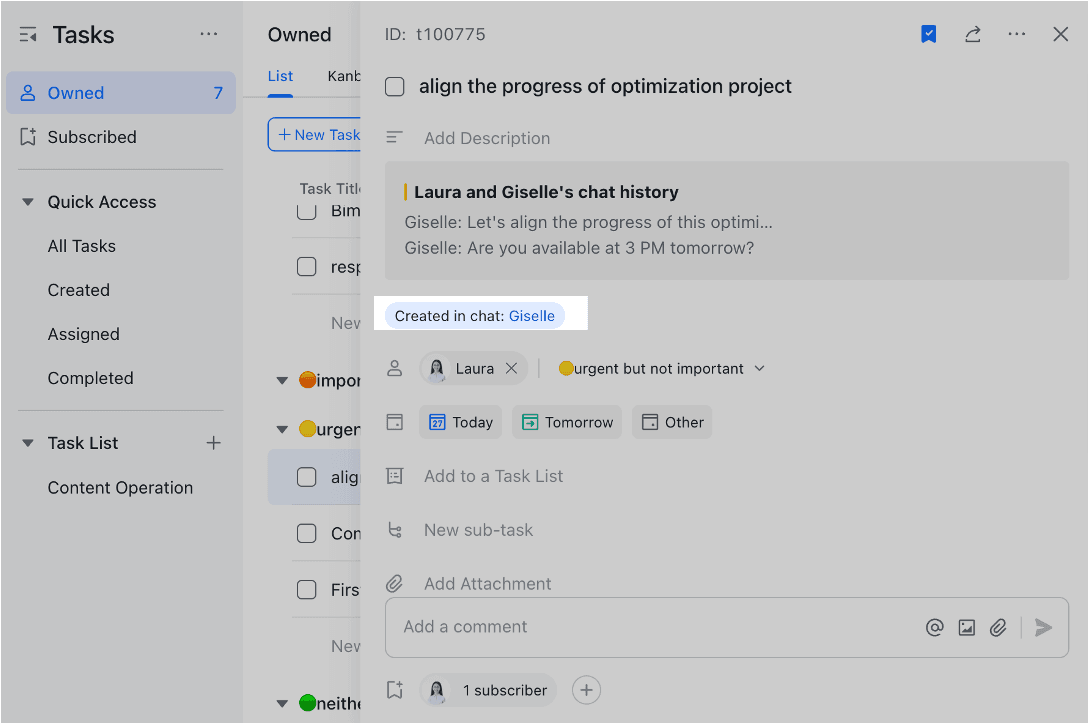 Progress alignment by Lark Tasks