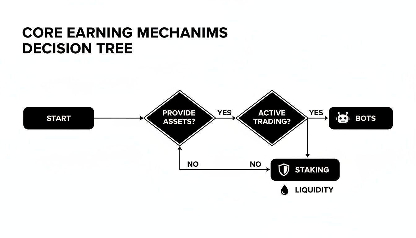 Infographic about automated crypto earnings