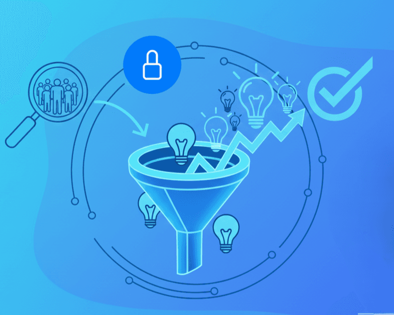 Symbolic illustration of lead filtering and management showing organized contacts, tags, and priority workflows.