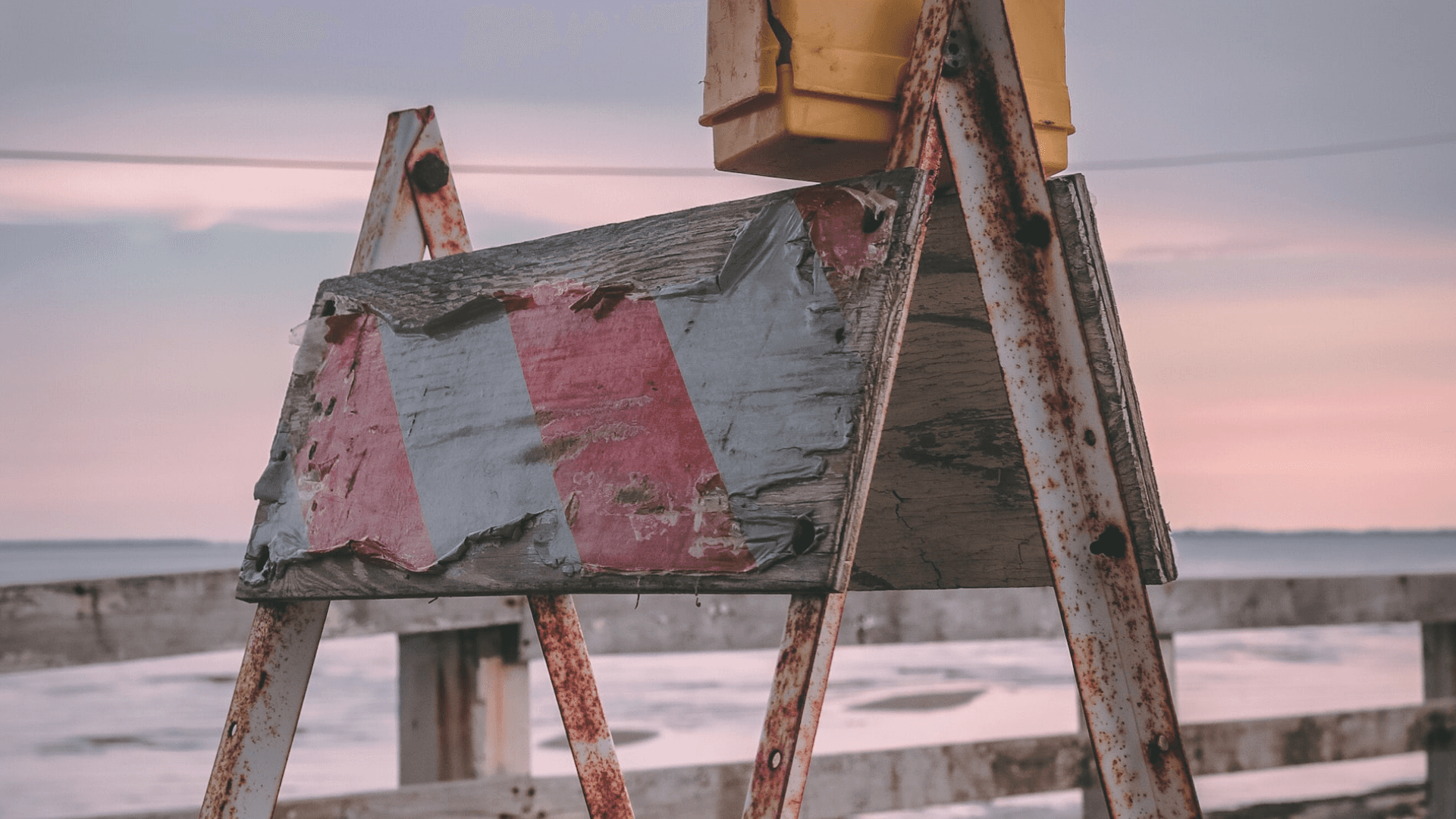 A sign indicating danger ahead