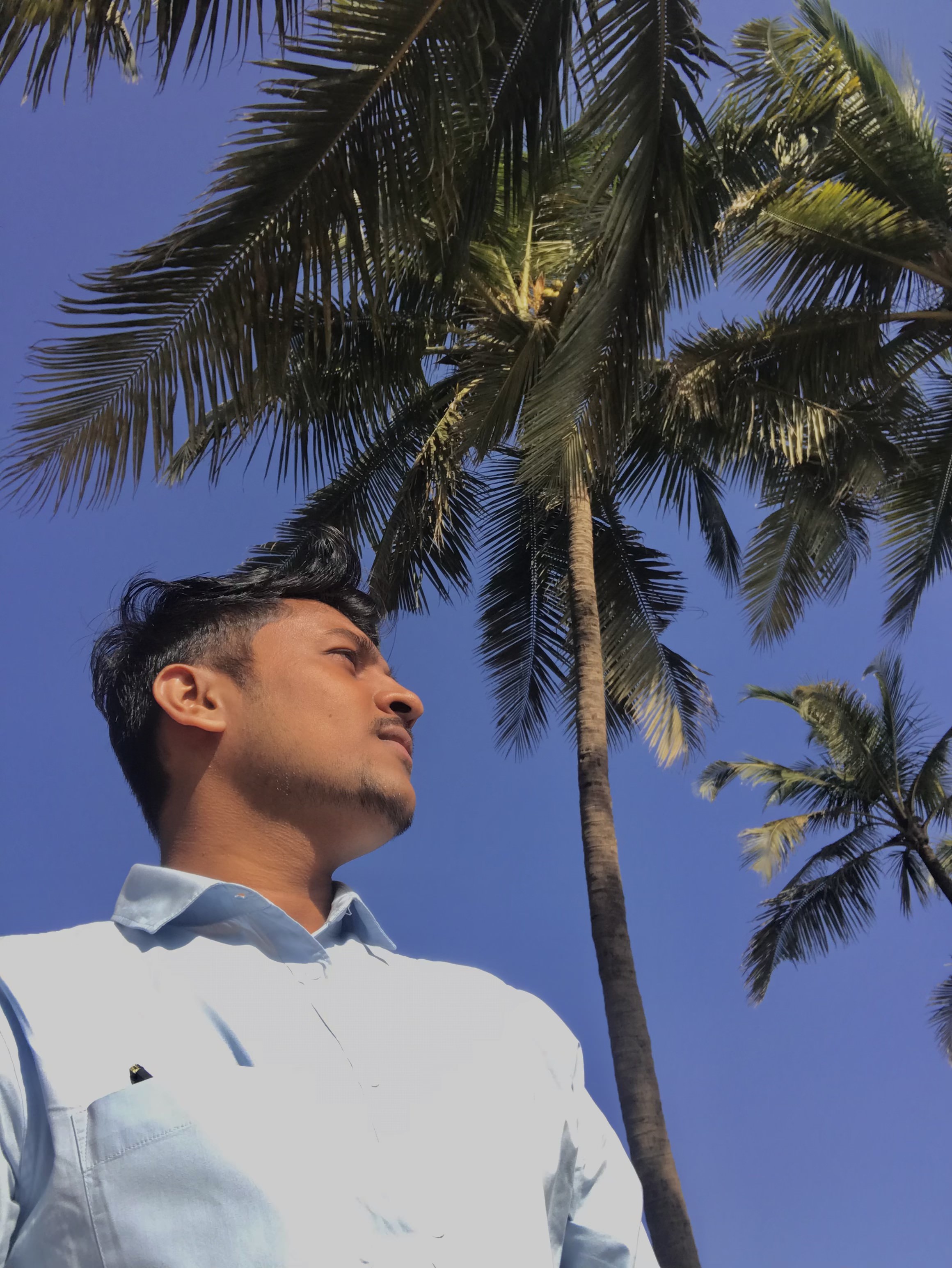 A photo of me under the coconut tree.