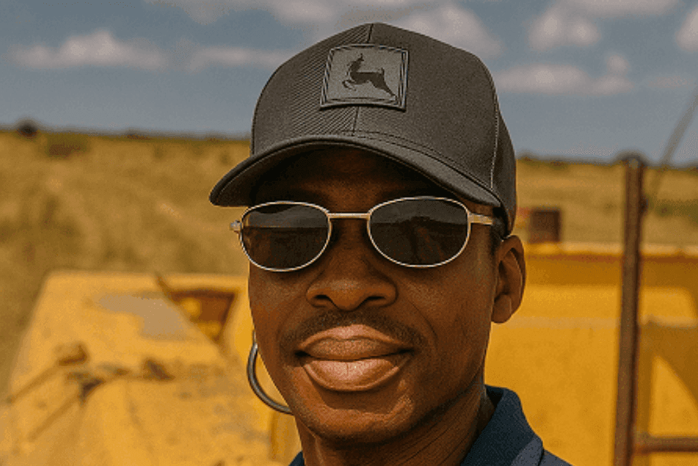 Man wearing a cap and sun shades.