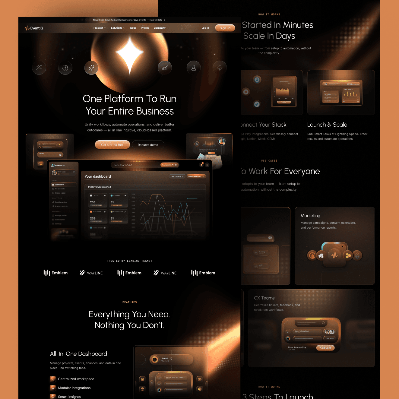 framer dark saas template