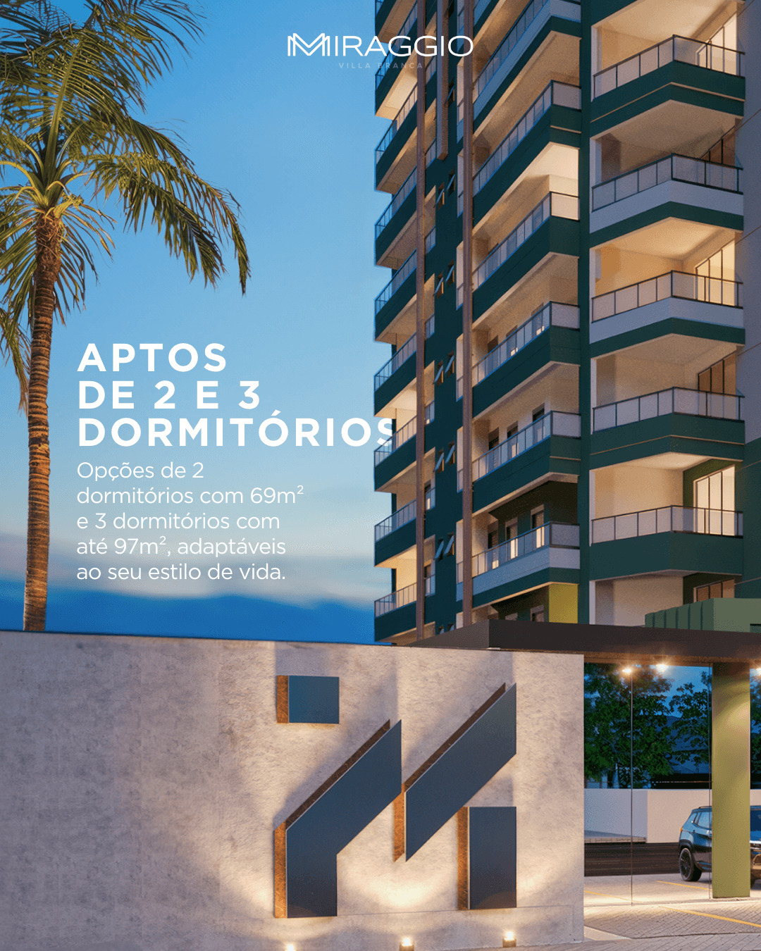 Curved modern skyscraper against a clear blue sky.