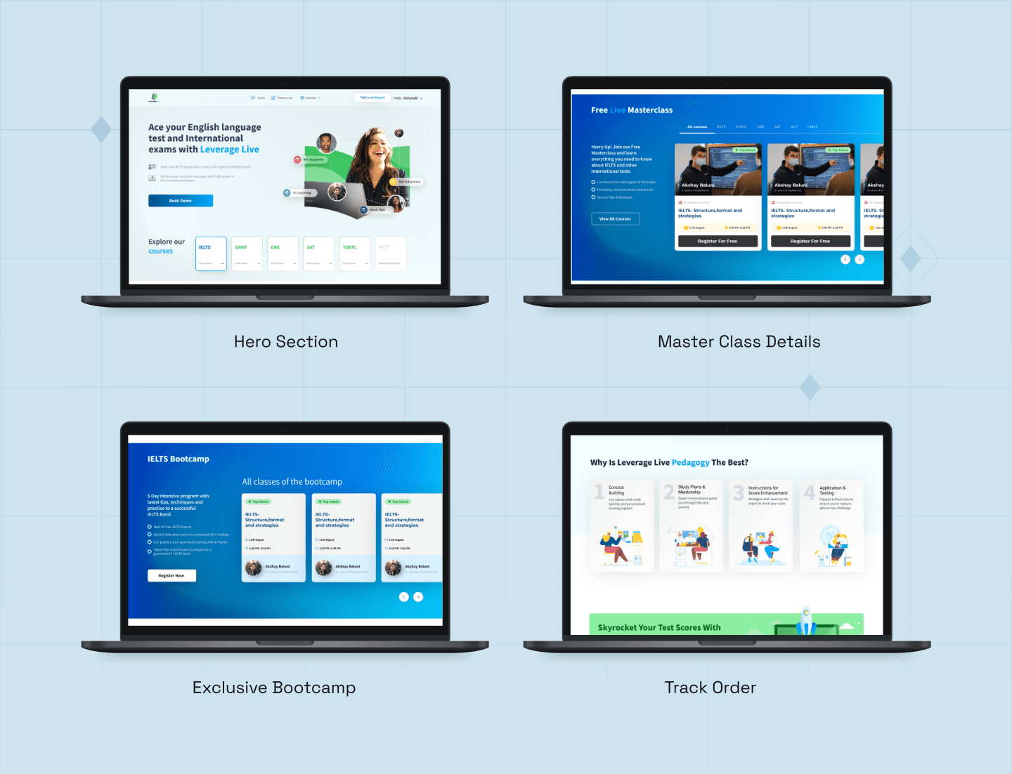 Education Abroad UI UX leverageEdu Sample design