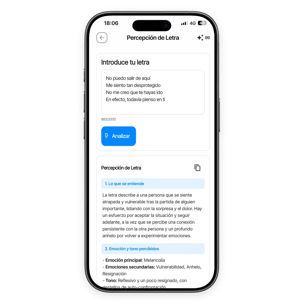Funcionalidad de Percepción de Letra dentro del Asistente IA