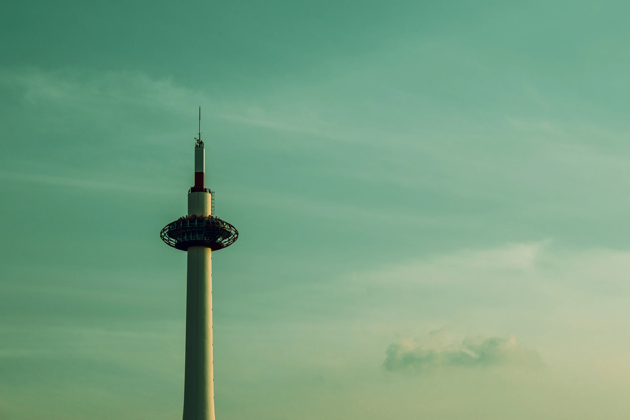 Kyoto tower in the sunset