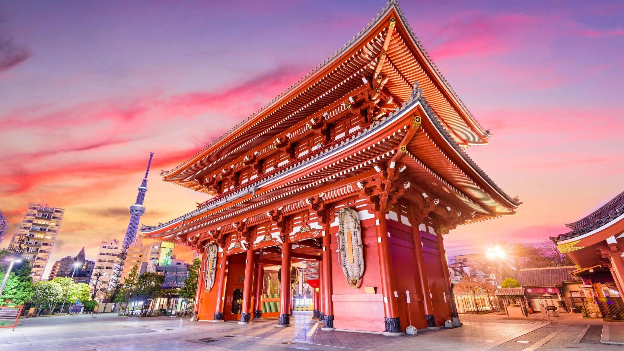 Traditional Temple at Sunset