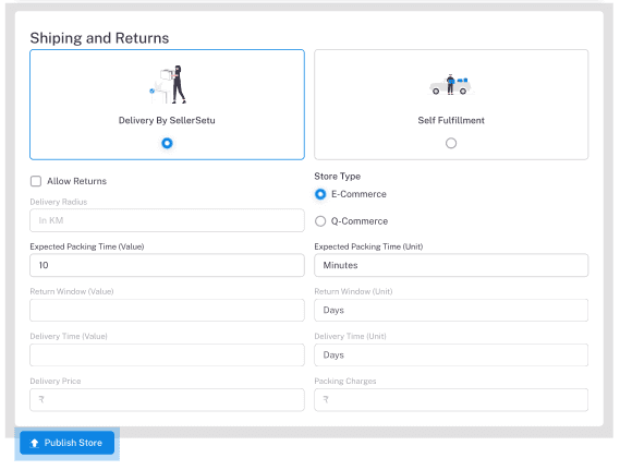 SellerSetu Sign-Up Page for ONDC