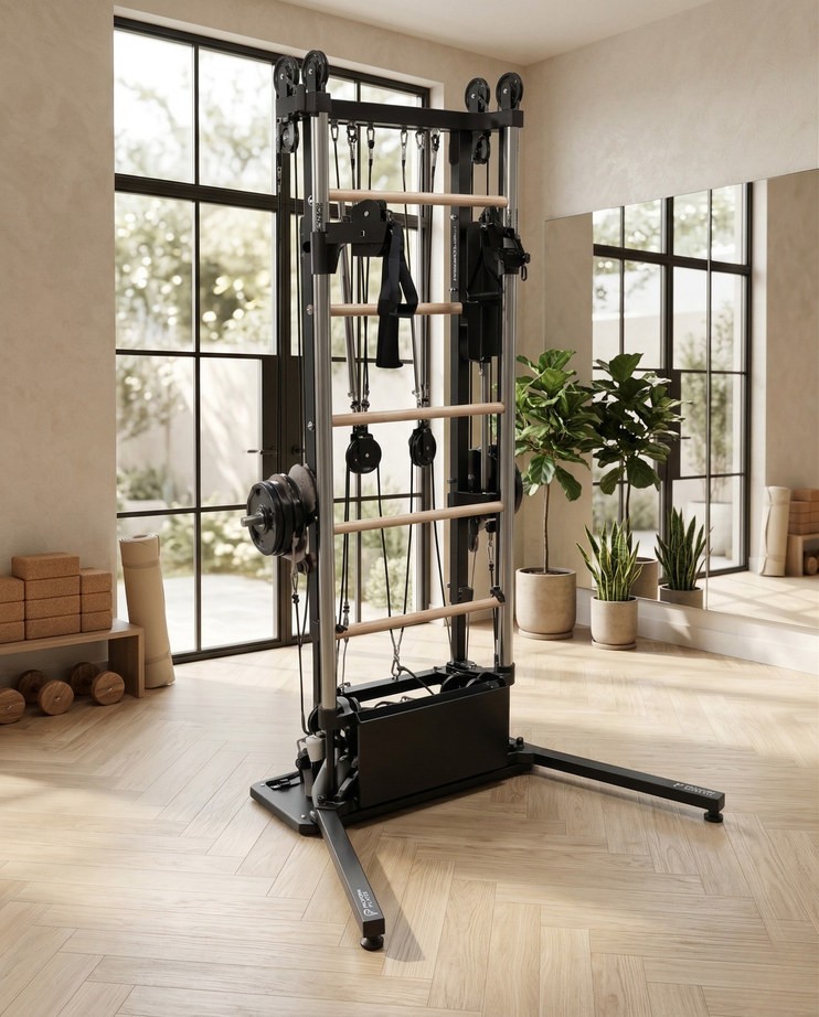 Tour de Pilates Multifonction — Aluminium, équipement de studio Pilates en acier dans un studio de Pilates professionnel