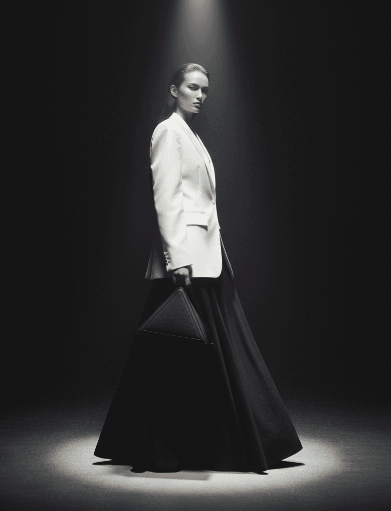 model carrying a luxury purse