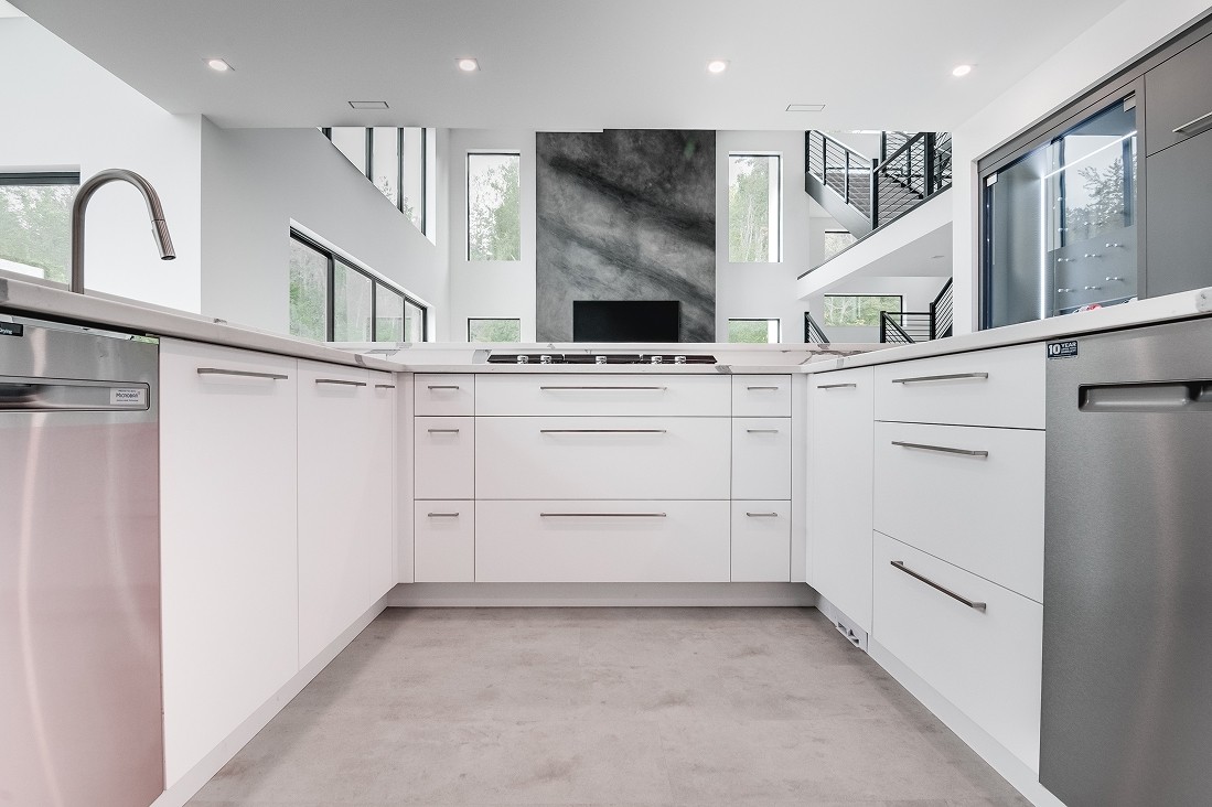 Custom kitchen with shaker cabinets and corner drawers