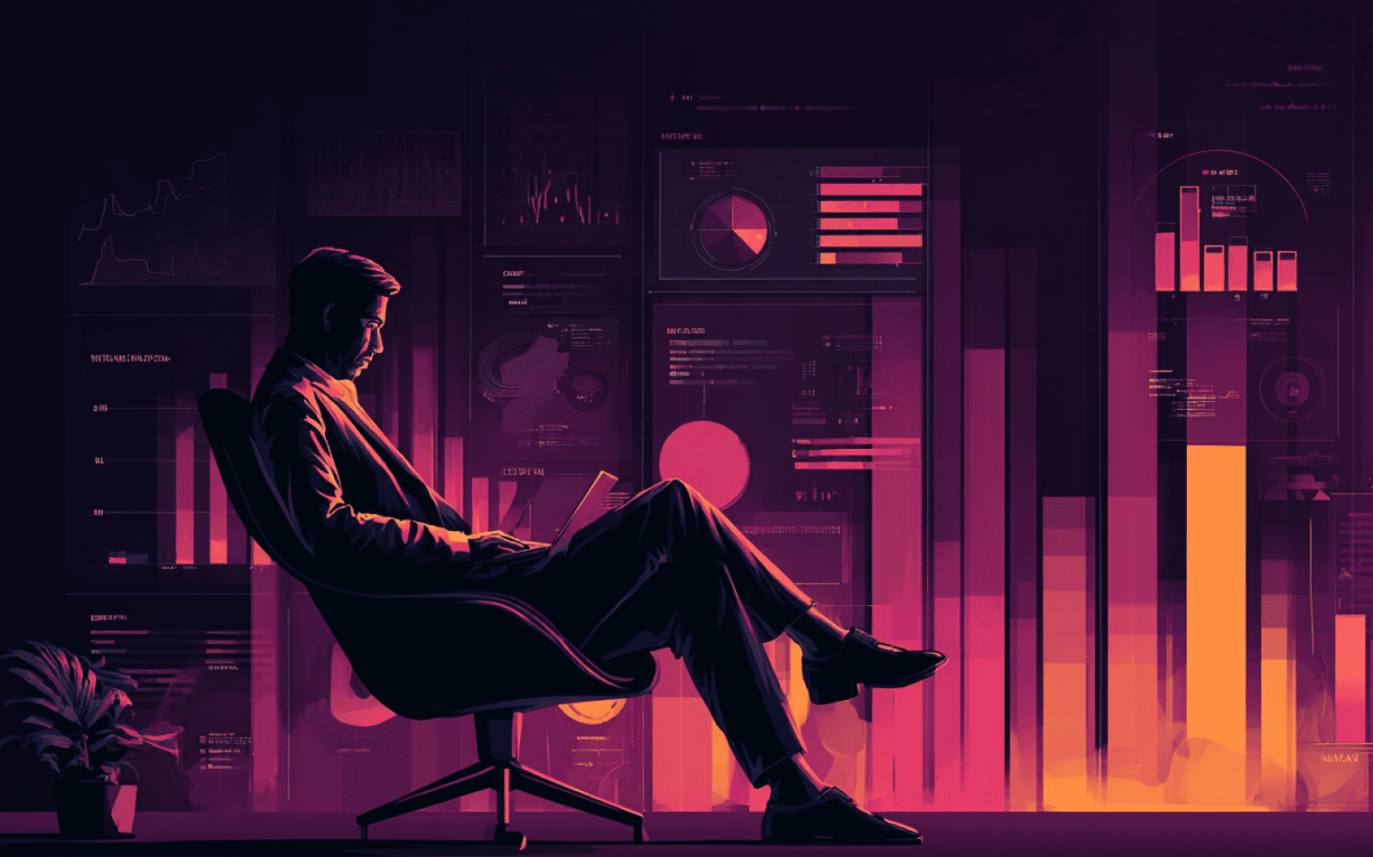 Dynamic picture of a cyclist riding downhill