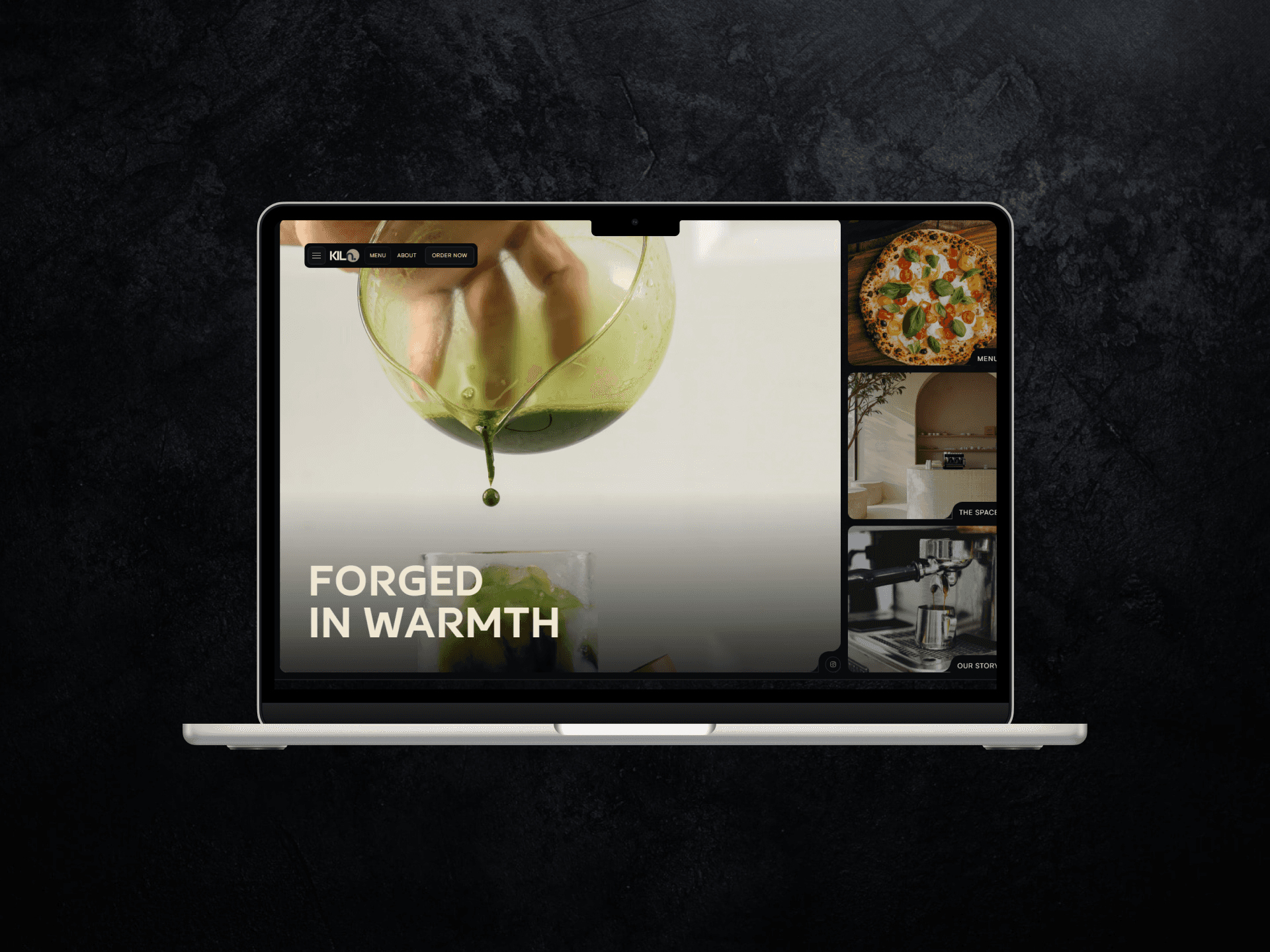 Web browser displaying photography website