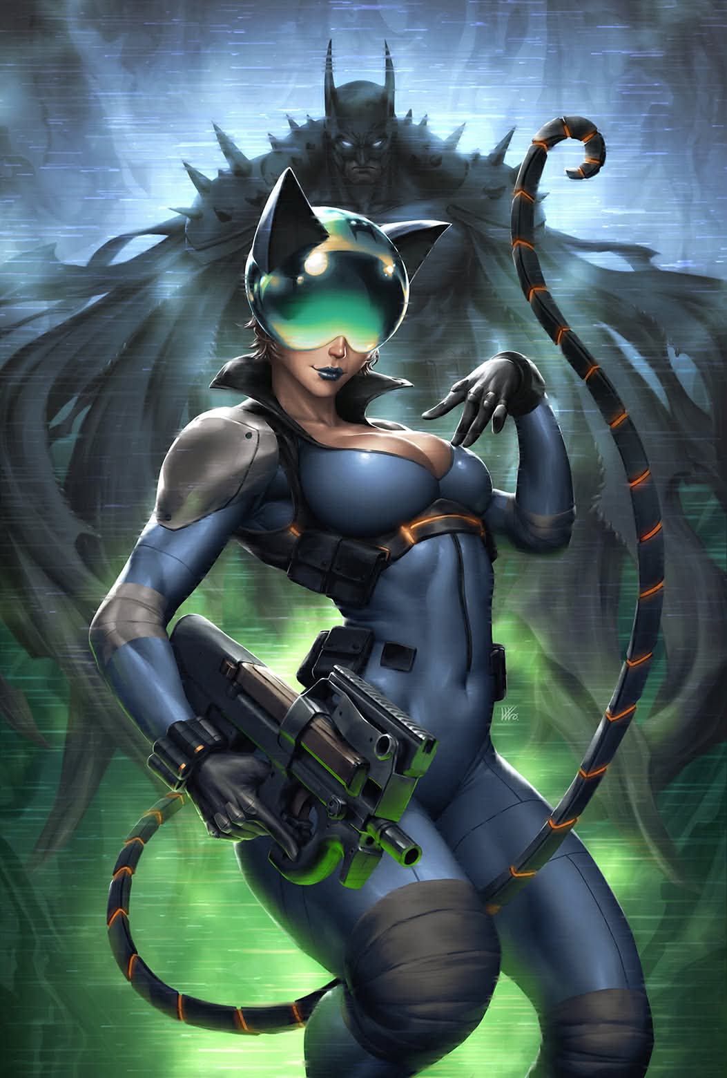 Catwoman Emerald Green Spot Foil Virgin Variant Cover Art by Kendrick Lim for Absolute Catwoman #1
