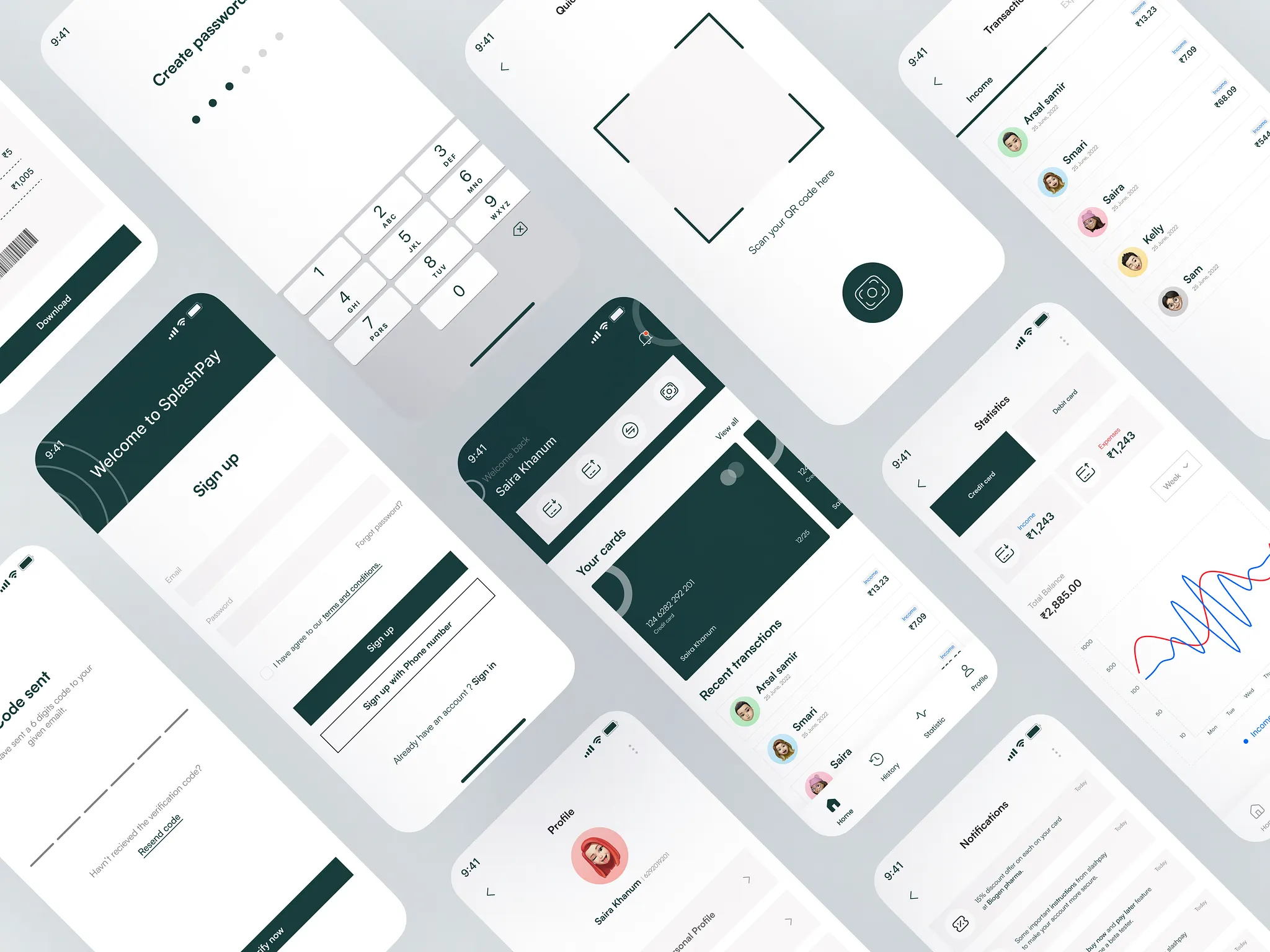 App for personal finance consists of two pages "Home and card details"