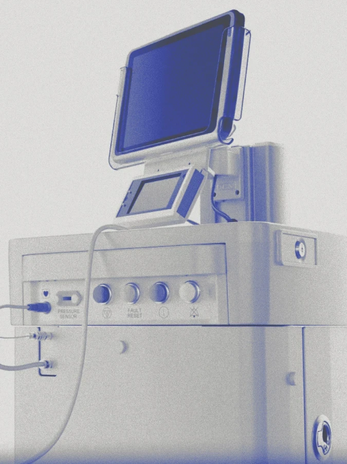 CryoTherapeutics clinical cryotherapy console with integrated touchscreen interface, designed for hospital and surgical environments.