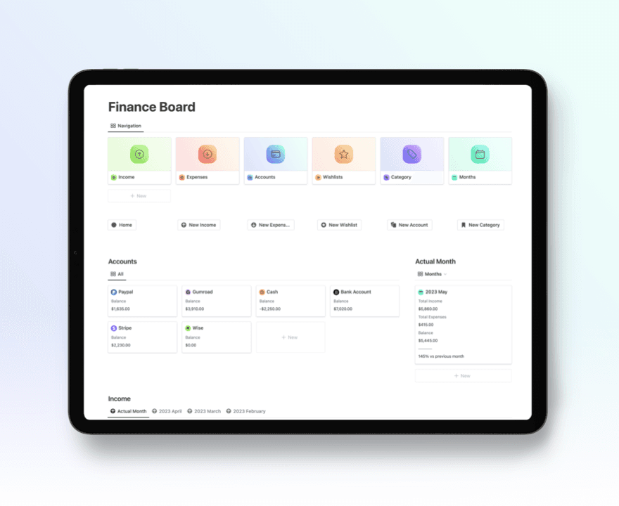 Notion Ultimate Finance Board