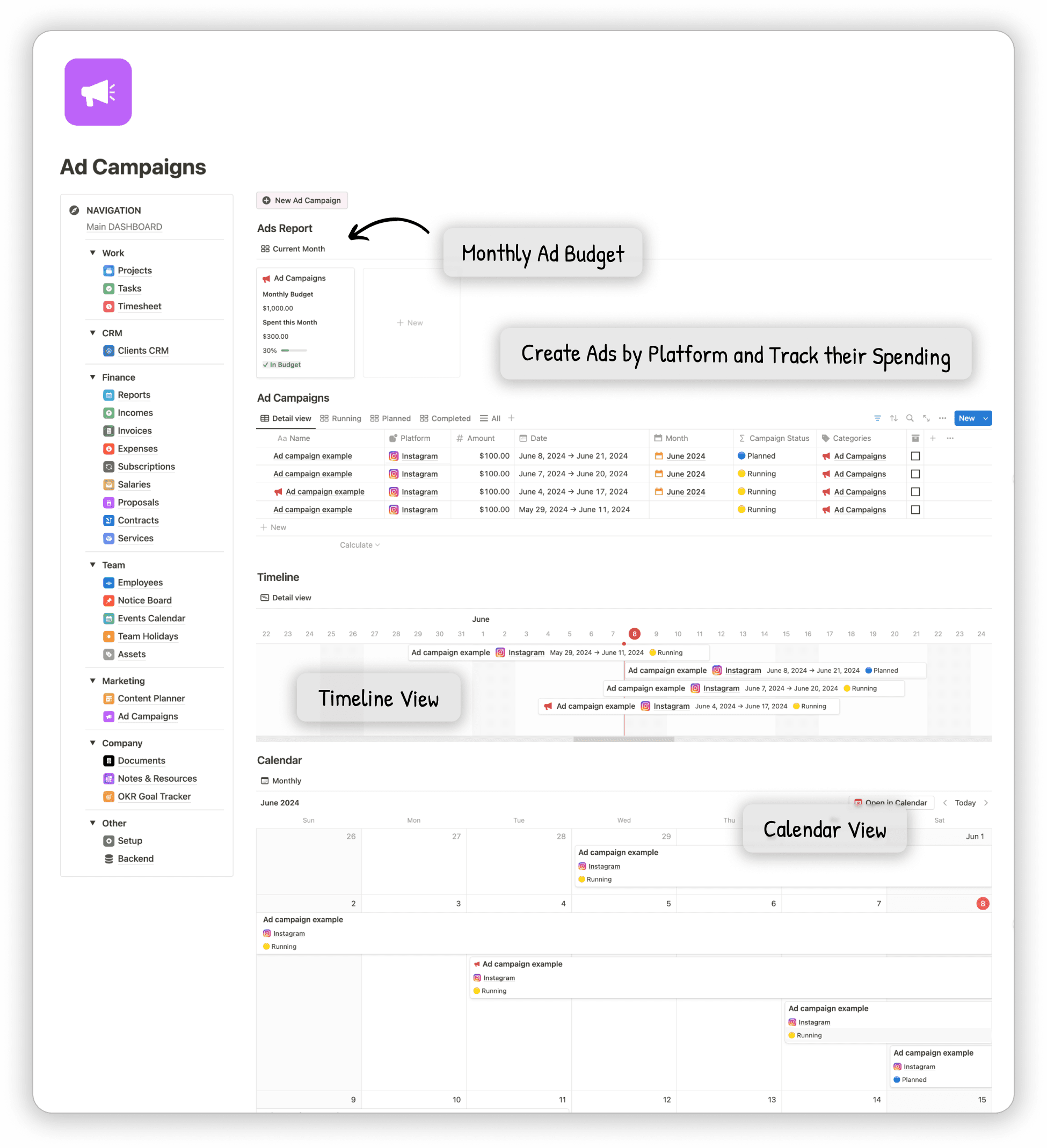 Ad Campaigns Notion Business OS