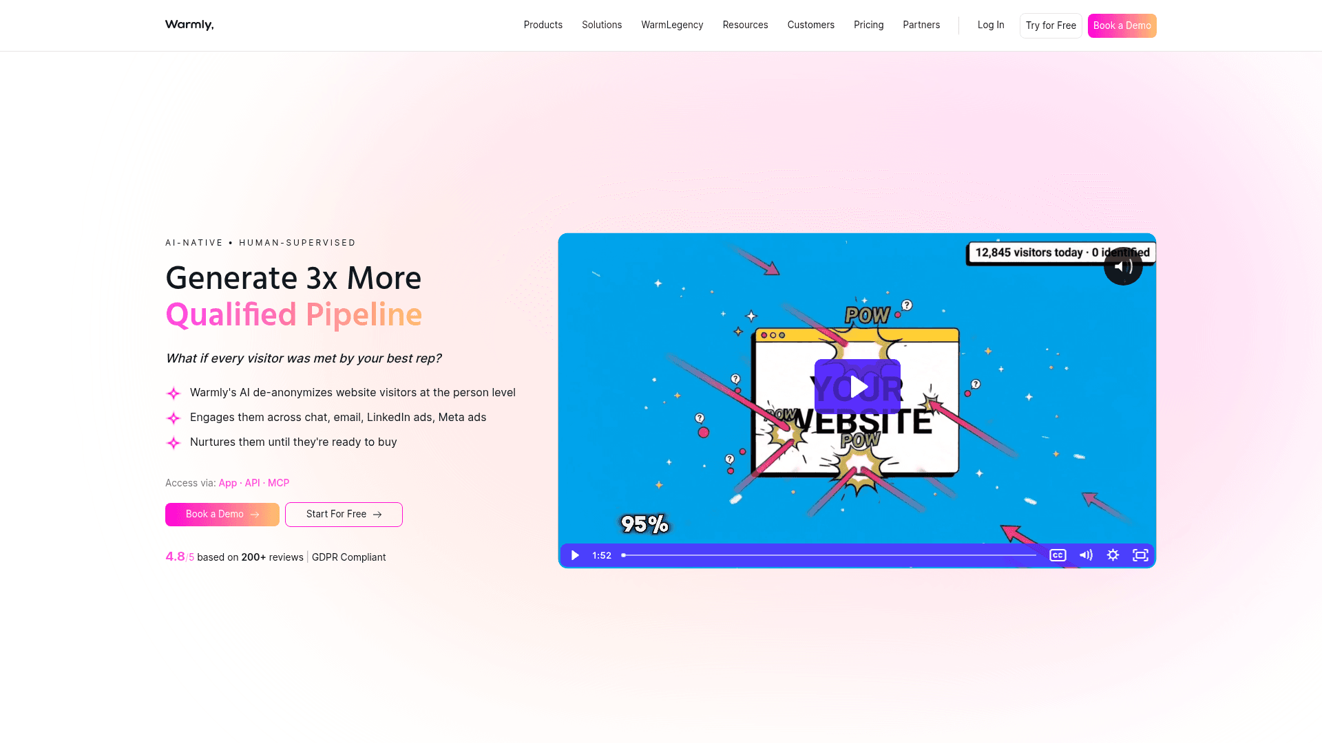 Screenshot of https://warmly.ai