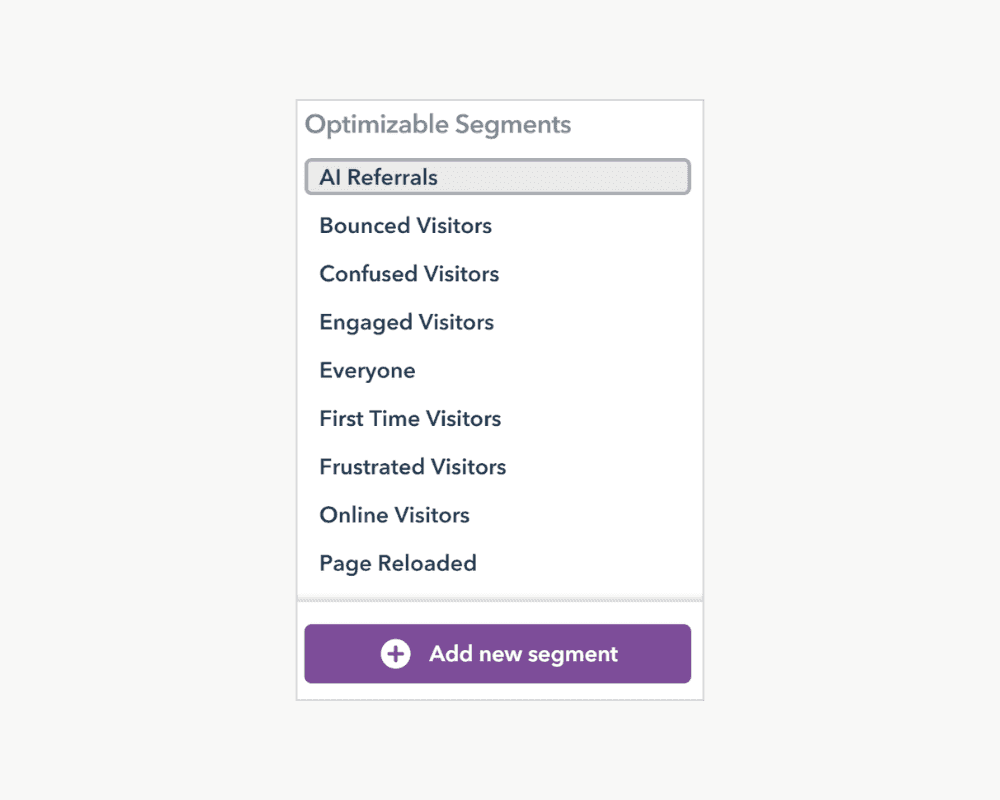 AI Referrals Optimizable Segment