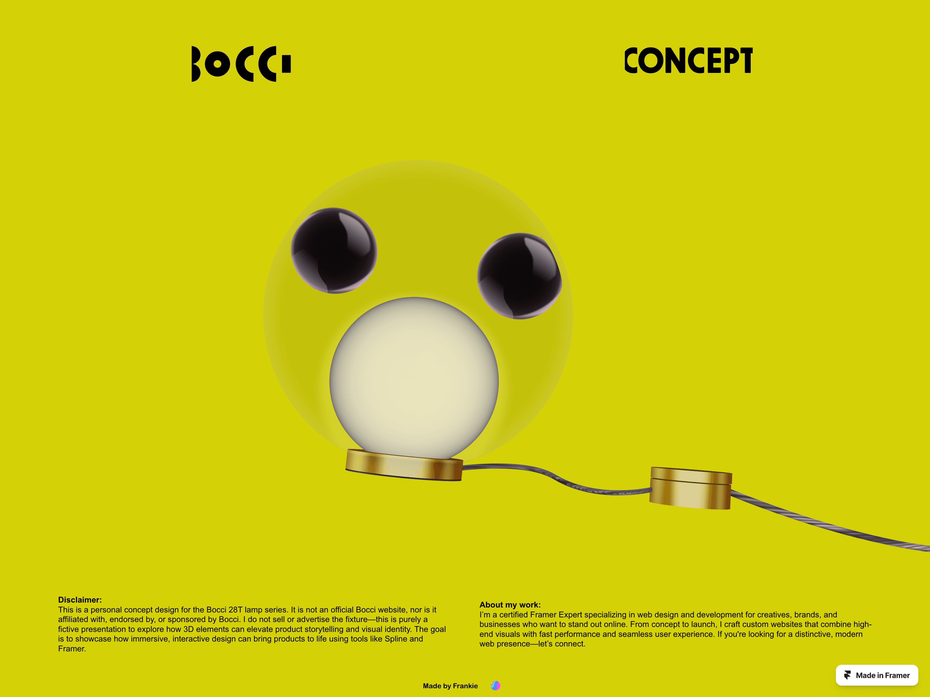 Screenshot of a 3D designed Lamp in Spline.design