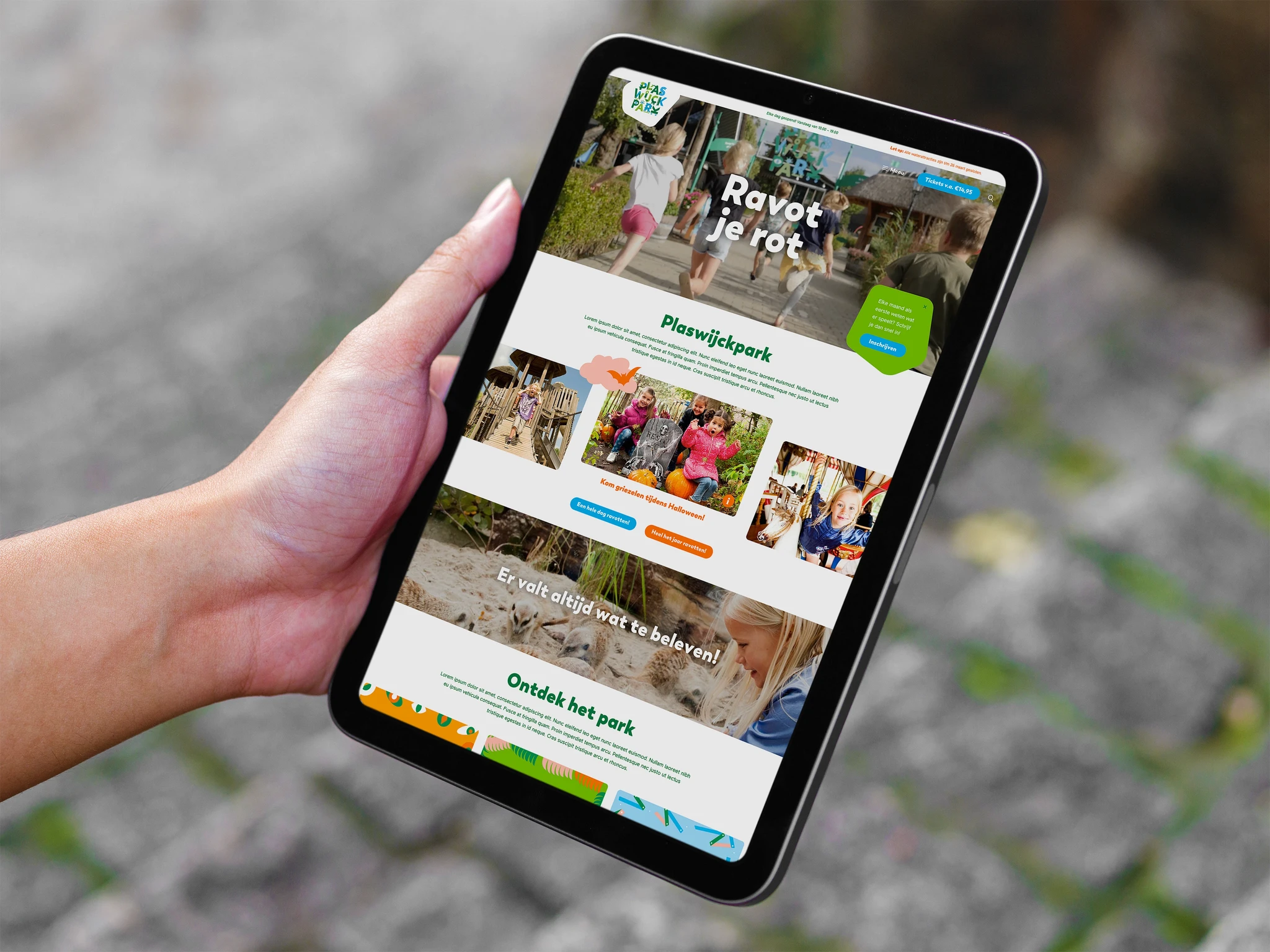 Grafisch ontwerp Plaswijckpark website